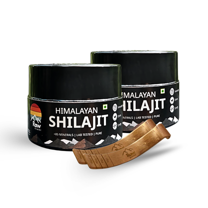2 x 20g | Raw Power X Shilajit – Total Body Reset + 2 Copper Spoons