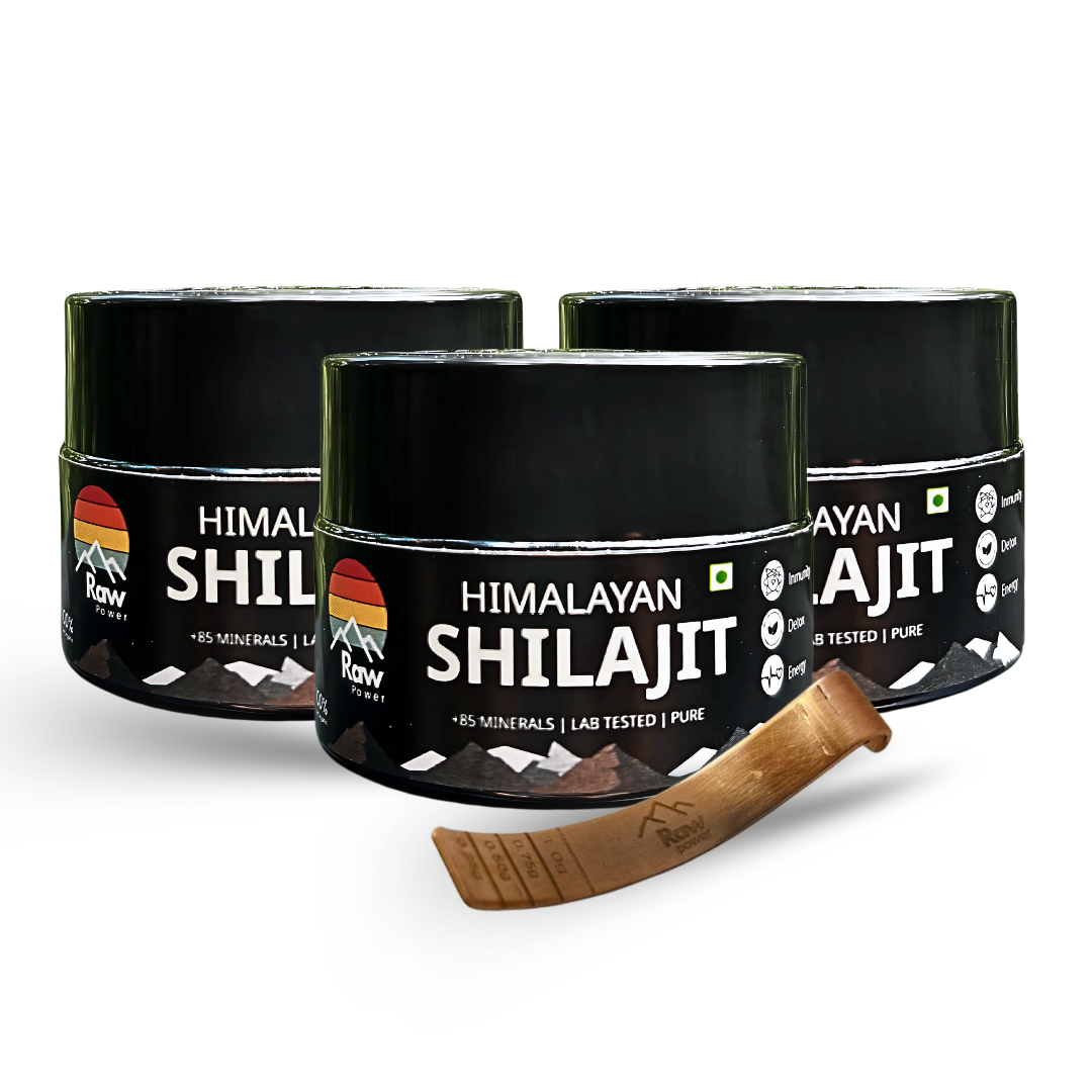 3 x 10g | Raw Power X Shilajit – Total Body Reset + 1 Copper Spoon